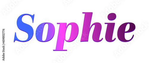 Sophie - pink and blue color - female name - ideal for websites, emails, presentations, greetings, banners, cards, books, t-shirt, sweatshirt, prints

