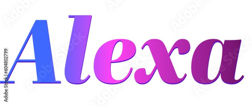 Alexa - pink and blue color - female name - ideal for websites, emails, presentations, greetings, banners, cards, books, t-shirt, sweatshirt, prints	
	

