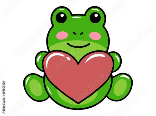 Frog Cartoon Cute for Valentines Day