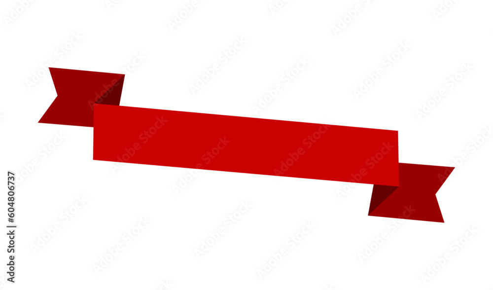 red banner ribbon flat flag vector project asset red banner ribbon flat flag vector project asset