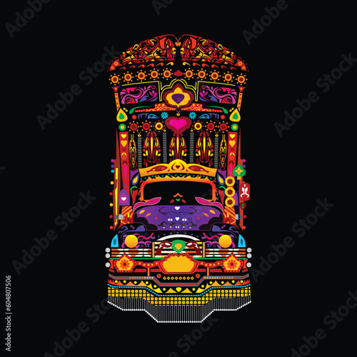 Truck Art Colorful Vector Design