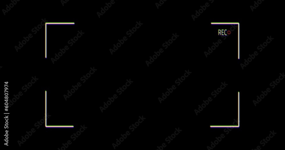 Camera recording screen, viewfinder on black background Camera recording screen, viewfinder on black background