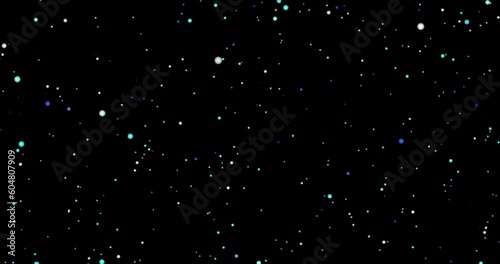 black background with gold glitter for a holiday card, banner. Abstract space and stars. Approach, movement of small gold particles. Christmas backgroun