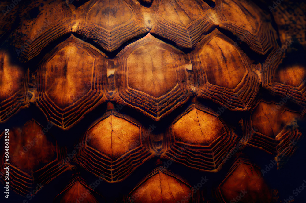 Turtle Shell Texture Background, Brontosaurus Dinosaur Skin, Generative AI Illustration Turtle Shell Texture Background, Brontosaurus Dinosaur Skin, Generative AI Illustration