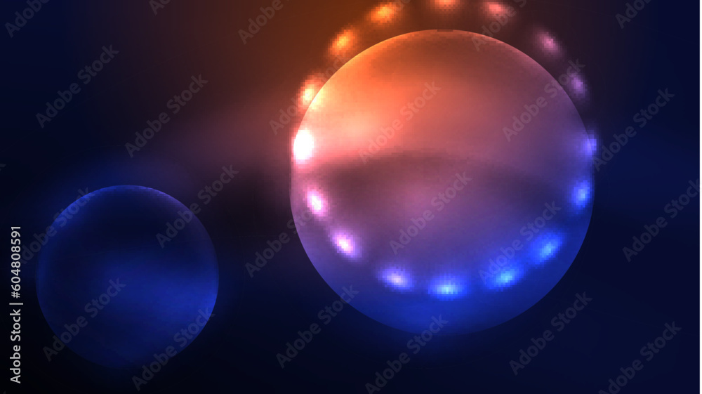 Circles with bright neon shiny light effects, abstract background wallpaper design Circles with bright neon shiny light effects, abstract background wallpaper design