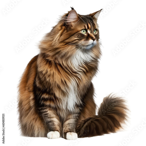 Norwegian forest cat isolated on white
