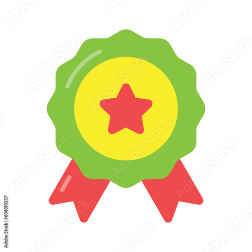 Flat vector of star badge, modern icon of quality badge in editable style