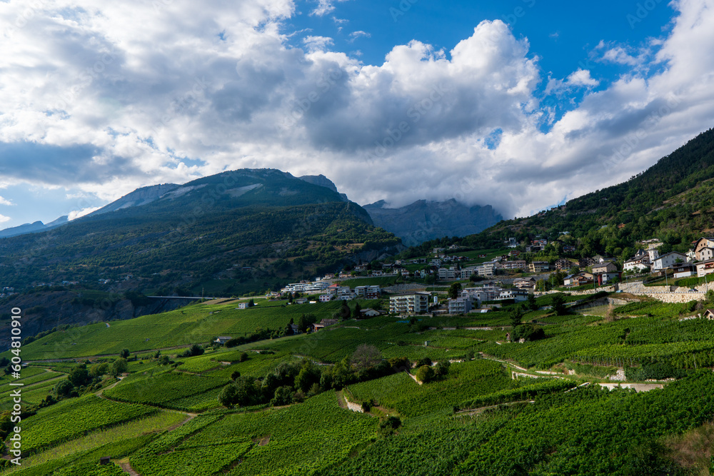 Leukerbad village in Valais Switzerland