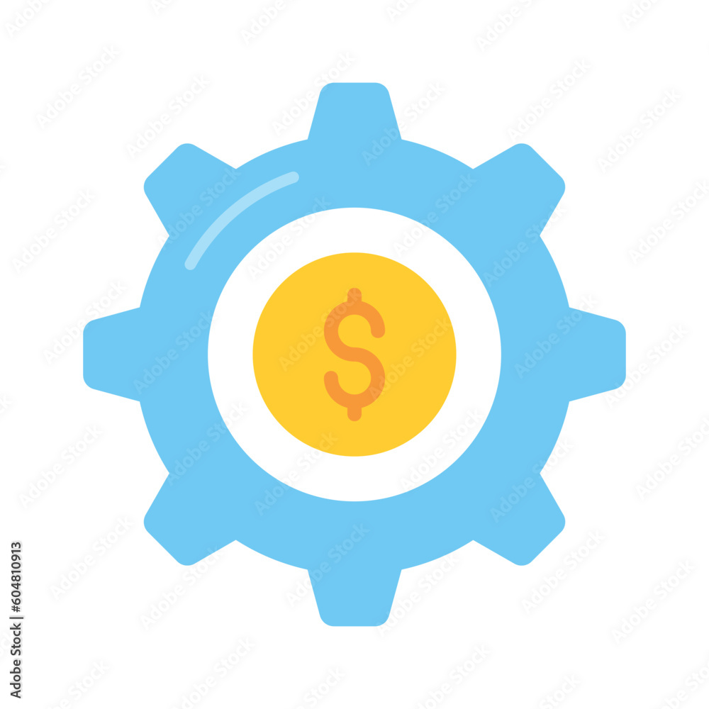 Dollar coin with cogwheel showing concept vector of money management Dollar coin with cogwheel showing concept vector of money management