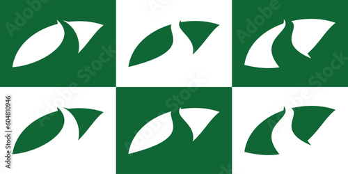 logo design road and leaf icon vector illustration