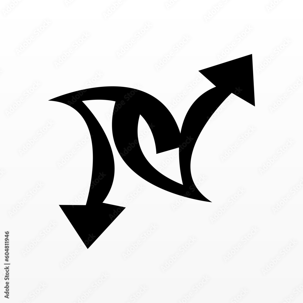 Arrow logo design template in black color and on white background Arrow logo design template in black color and on white background