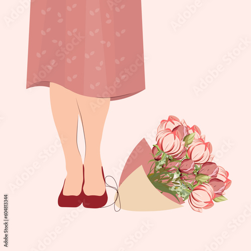 woman and flowers, feminism, 8 march