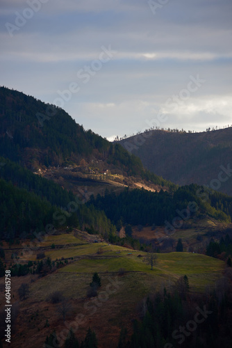 Beautiful landscape of a countryside in mountains of Zaovine, Serbia
