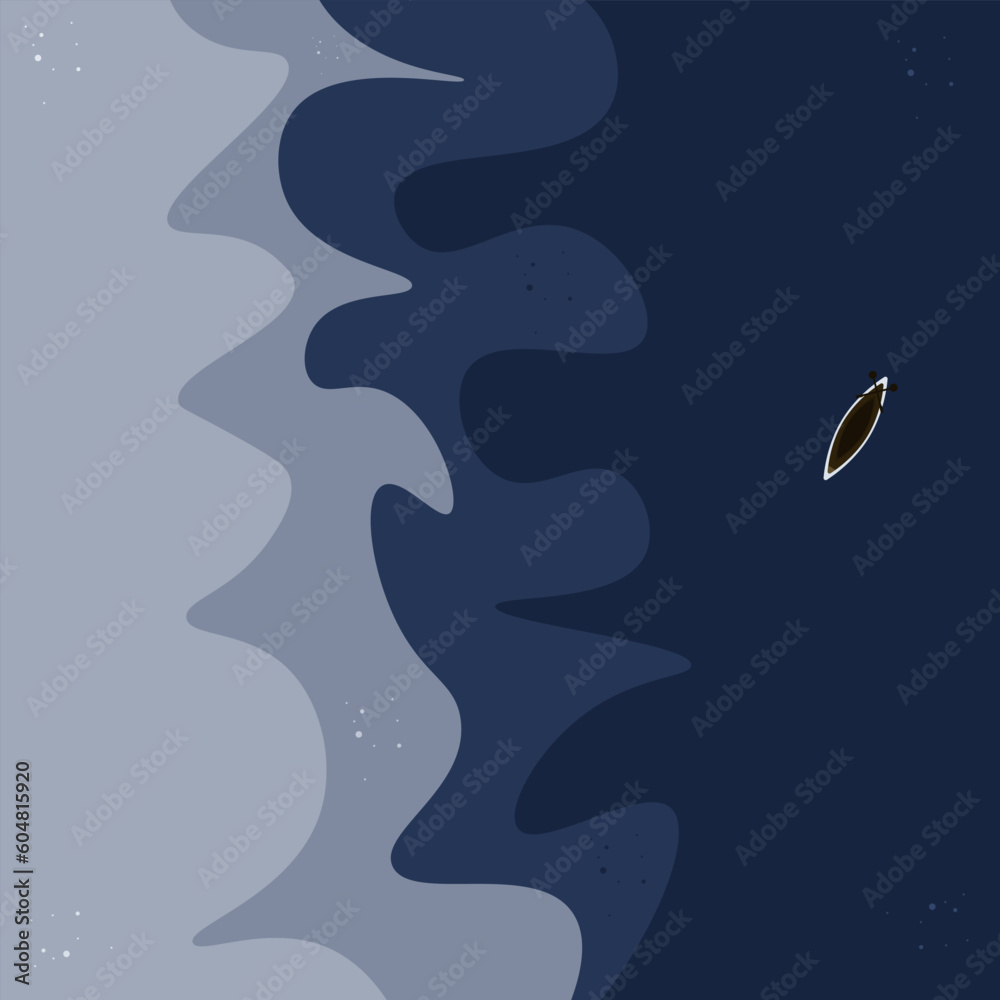 Sea Illustration Abstract Background A Little Ship On A Big Ocean Water Nature Vector Design Sea Illustration Abstract Background A Little Ship On A Big Ocean Water Nature Vector Design