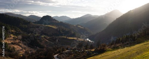 Panorama of the mountains in Zaovine, Serbia photo