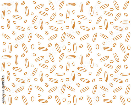 Grains seamless pattern background. Cereal Editable outline stroke. Vector line.