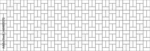 grid tile background. white seamless basket weave patter for kitchen backsplash, bathroom wall, shower. ceramic vector grid tile texture