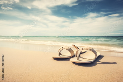 Summer Flip-Flops on the Beach