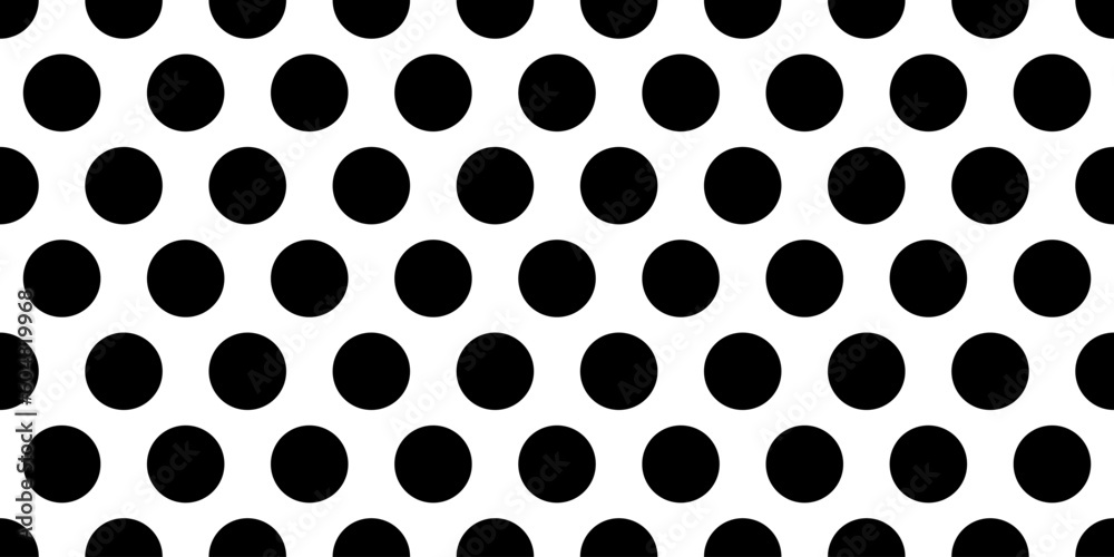 polka dot seamless pattern. pop art background. bold oversized dots vector texture. black and white dots