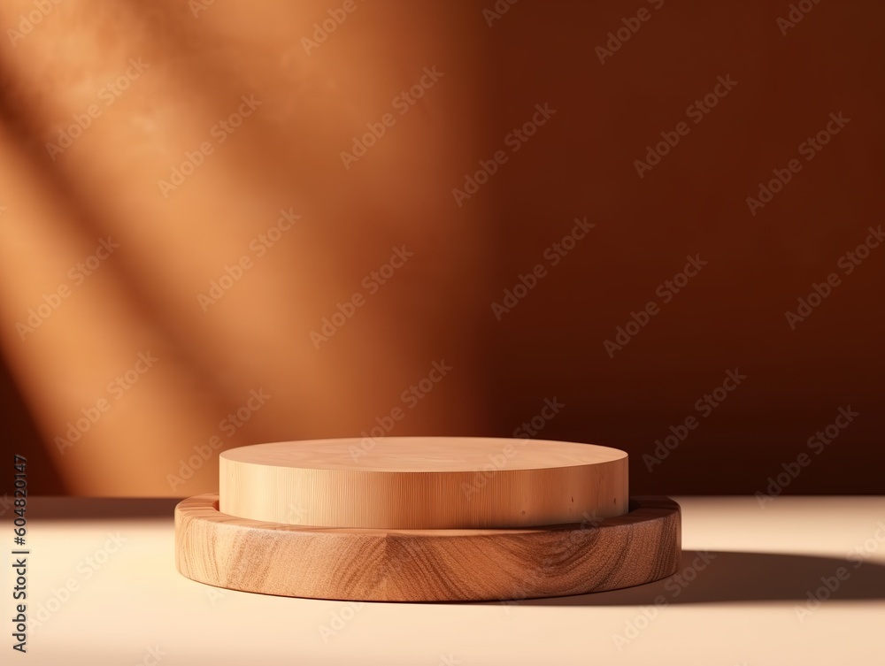 Wooden stand for product showcase, mockup Wooden stand for product showcase, mockup