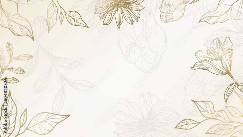 White and Gold Floral Background, Elegant Luxury Invitation Wedding Background