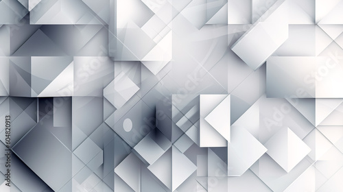 Abstract low poly background of triangles in white colors  generative AI.