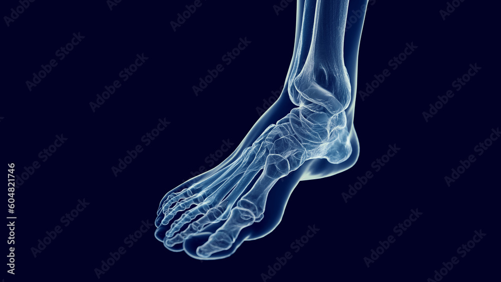 3D Rendered Medical Illustration of the bones of the foot 3D Rendered Medical Illustration of the bones of the foot