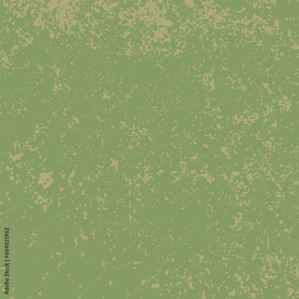 Green aged grainy messy template. Distress urban texture. Vector scratched wall background