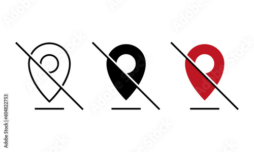 location error, illustration of no GPS signal icon vector