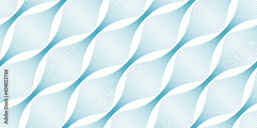 Retro wavy background. Seamless pattern. Vector. レトロなみなみパターン