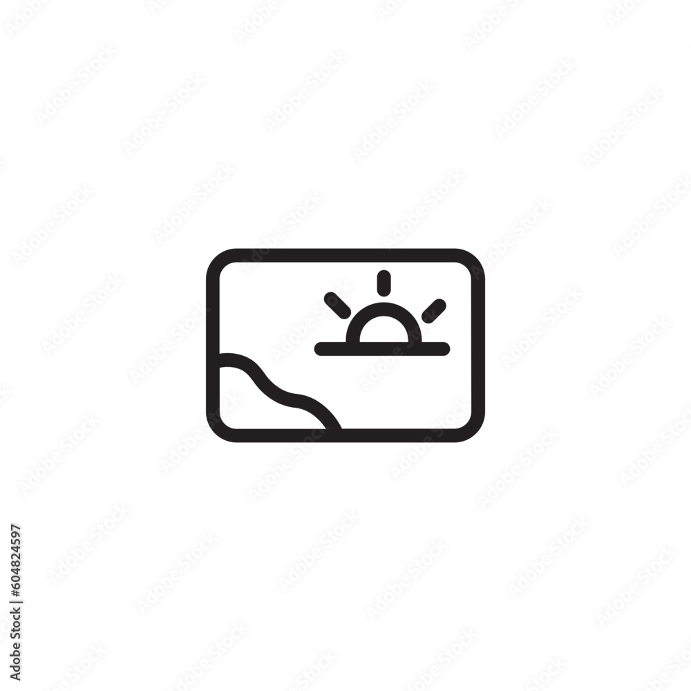 Fototapeta premium Beach Photo Sea Outline Icon