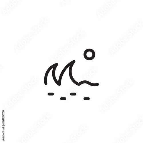 Beach Sea Water Outline Icon