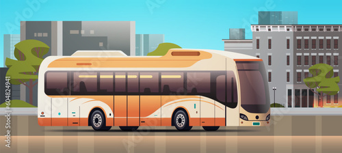 city bus vehicle modern public transport urban and countryside traffic comfortable moving concept