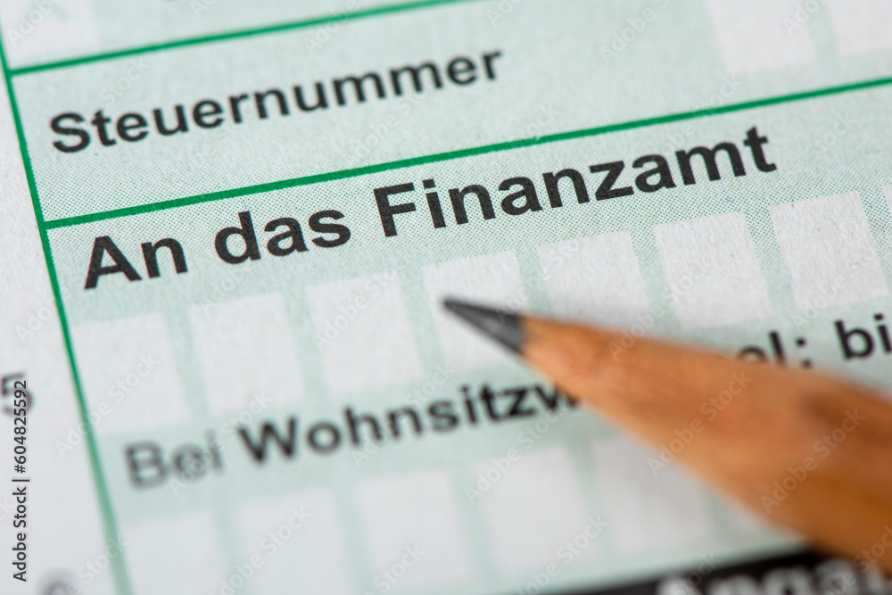 Steuererklärung auf Formular für Finanzamt