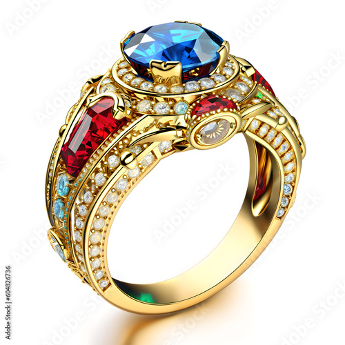 golden ring with diamonds