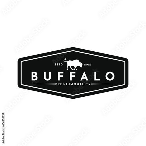 vintage retro bison bull buffalo logo design idea
