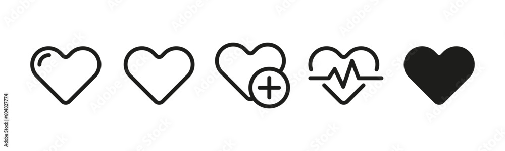 Set of heart icons. A collection of icons depicting hearts, universally recognized as symbols of love, affection, and emotions. These icons can be used to represent love, romance, relationships. Set of heart icons. A collection of icons depicting hearts, universally recognized as symbols of love, affection, and emotions. These icons can be used to represent love, romance, relationships.