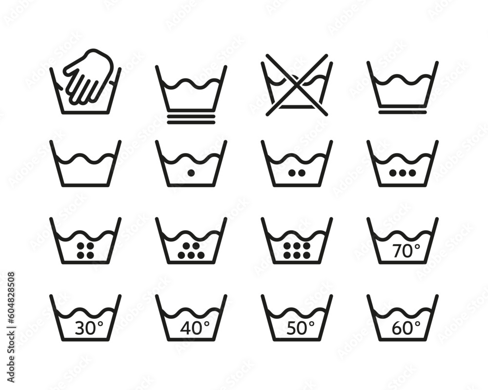 Set Of Laundry Icons Representing Washing Clothes In A Washing Machine wash-your-clothes-the-right-way-11-laundry-tips-to-know