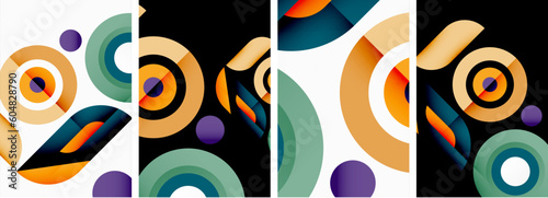 Vector illustrations of abstract geometric background designs for poster, wallpaper or landing page