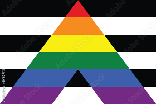 Straight ally pride flag. LGBTQ flag. 