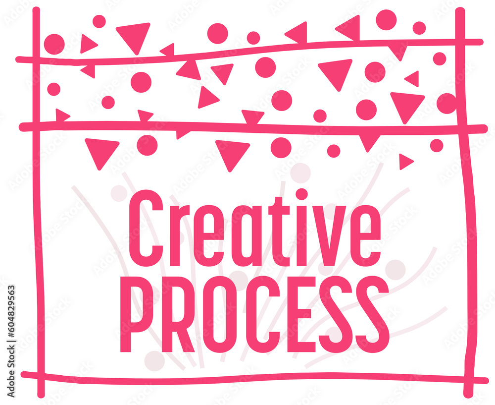 Creative Process Pink Lines Dots Triangle Top Text 