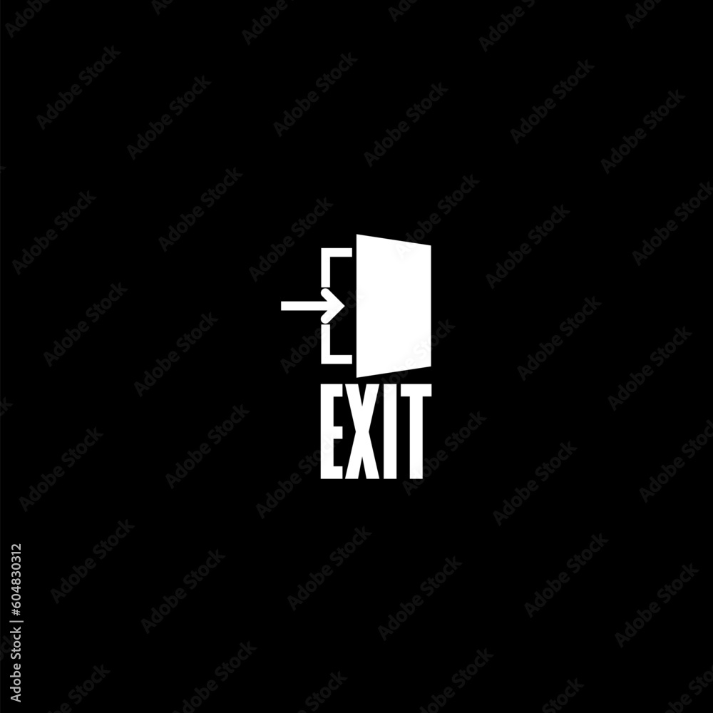 Exit icon isolated on black background Exit icon isolated on black background