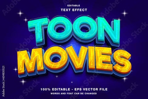 Toon Movies Editable Text Effect