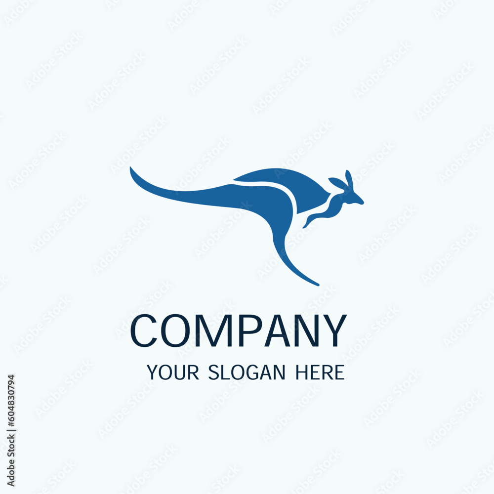 Kangaroo Flat Company Logo Vector Template Kangaroo Flat Company Logo Vector Template