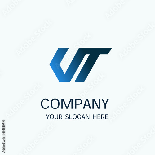 Letter T V Modern Company Logo Vector Template