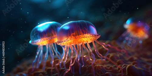 glowing jellyfish, generative ai