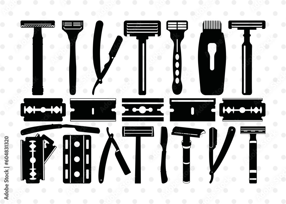 Blade Razor SVG Cut Files Blade Razor Silhouette Shaving Razor Svg
