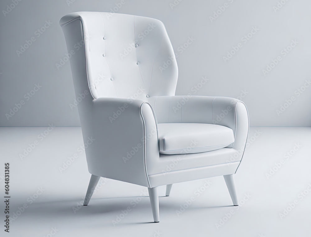 White modern chair. Generative AI White modern chair. Generative AI