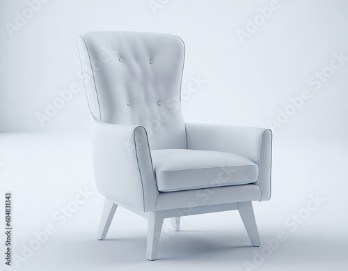  trendy white armchair. Generative AI