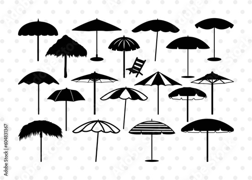 Beach Umbrella SVG Cut Files | Beach Umbrella Silhouette | Beach Svg | Summer Svg | Vacation Svg | Outdoor Umbrella Svg | Beach Umbrella Bundle